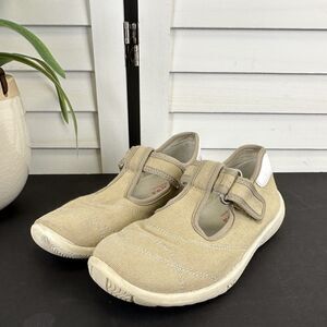 Naturino Khaki Canvas Mary Jane Flats T Strap Hook Loop Toddler Shoe EU 29 US 12